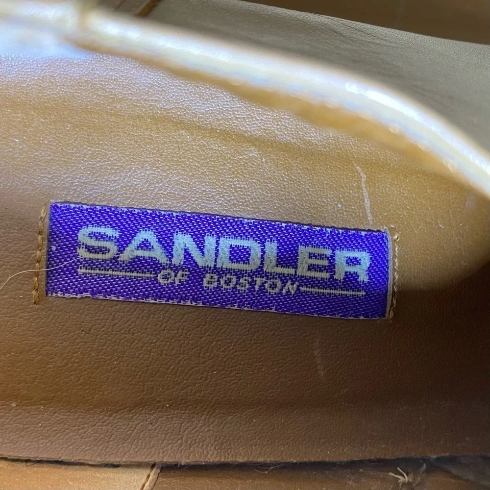 SANDLER of Boston Leather Size 7.5 M Tan Side Zip Ankle Bootie Shoe 3517299